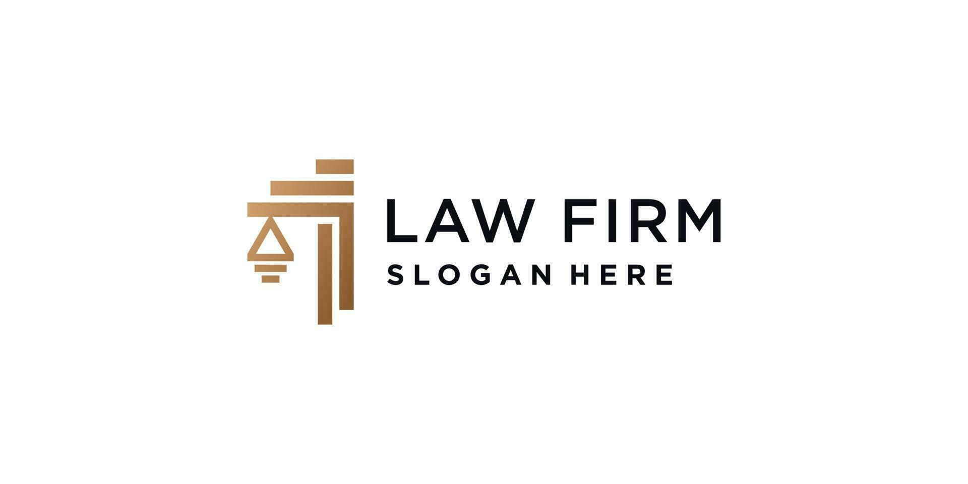 Lawyer logo idea with creative element concept style vector