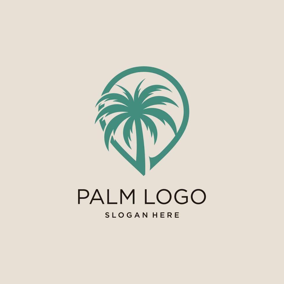 Palm tree logo design vector icon with modern idea