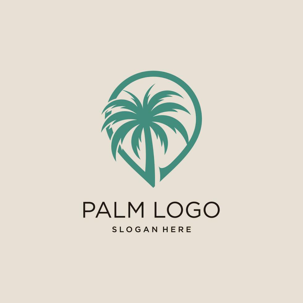 palma árbol logo diseño vector icono con moderno idea