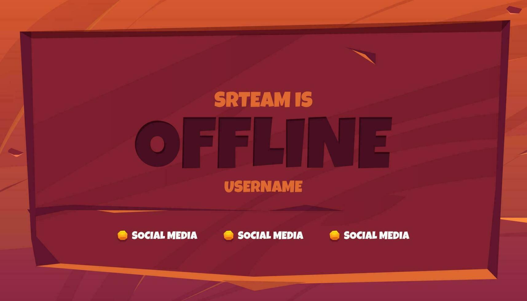 Stream is offline twitch cartoon background label vector
