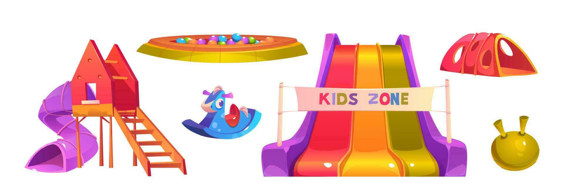 Kids playground in park, kindergarten or school vector