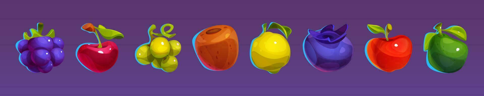 Casino fruit slot, vector icon for match 3 game