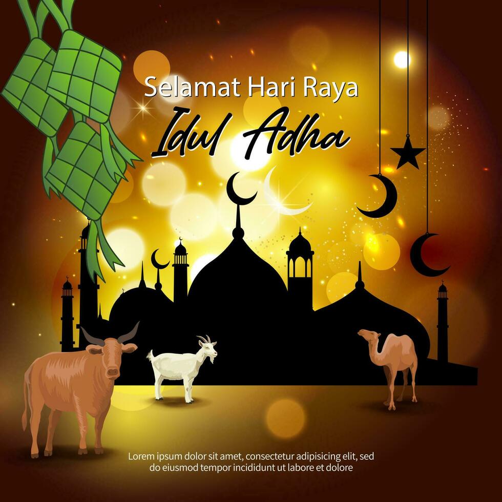 Happy Eid Al-Adha. Vector design for banner, card, flyer poster template, etc.