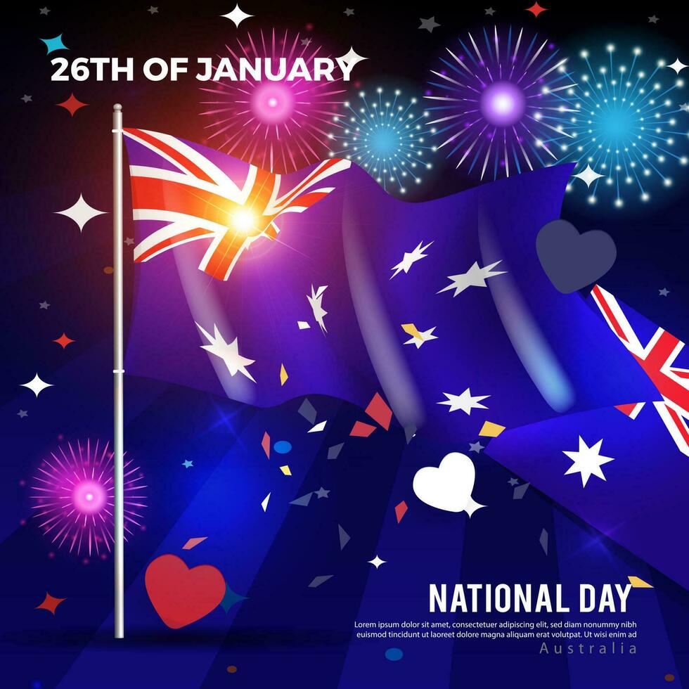 Happy National Day Australia. flag background. for banners, greeting cards and posters vector