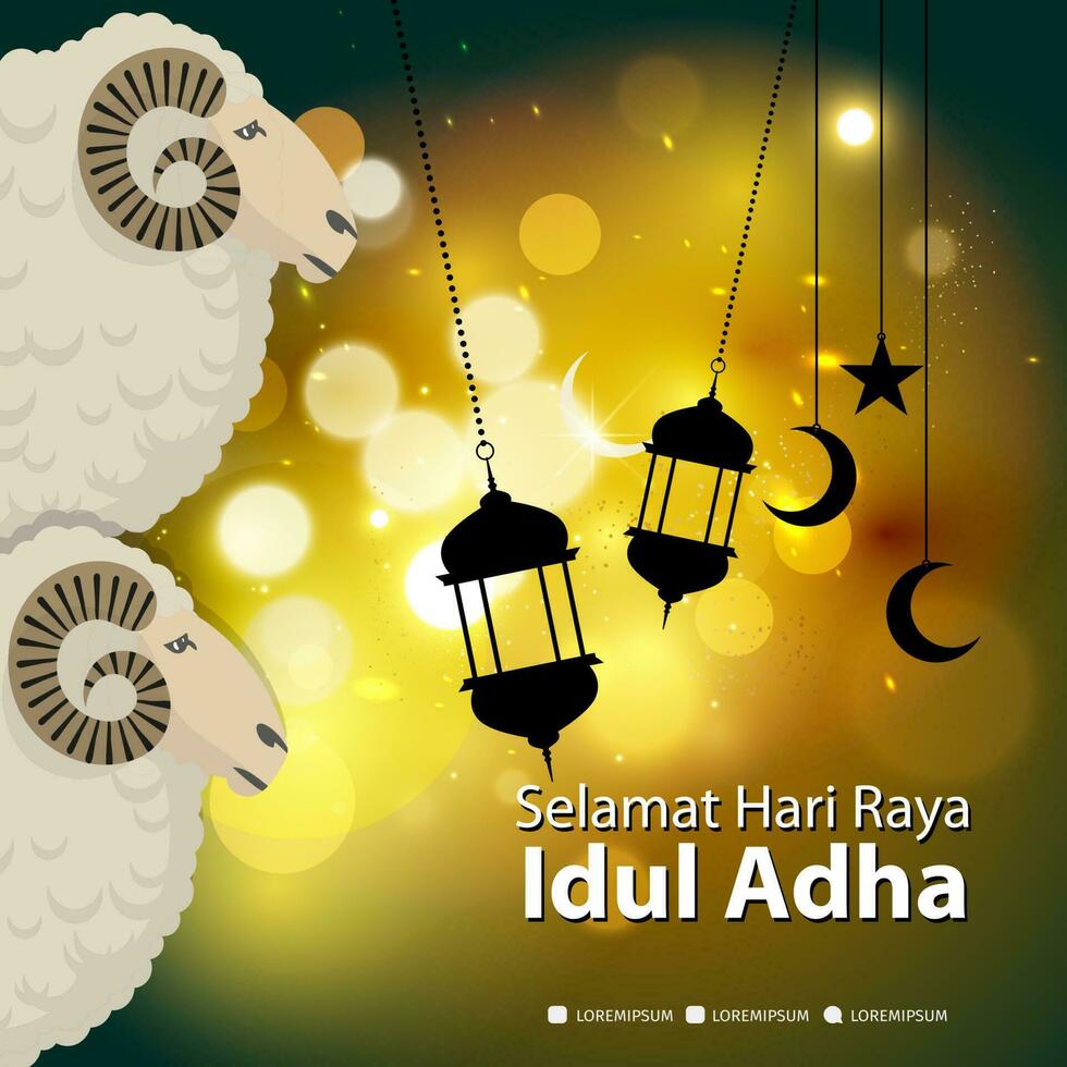 Happy Eid Al-Adha. Vector design for banner, card, flyer poster template, etc.