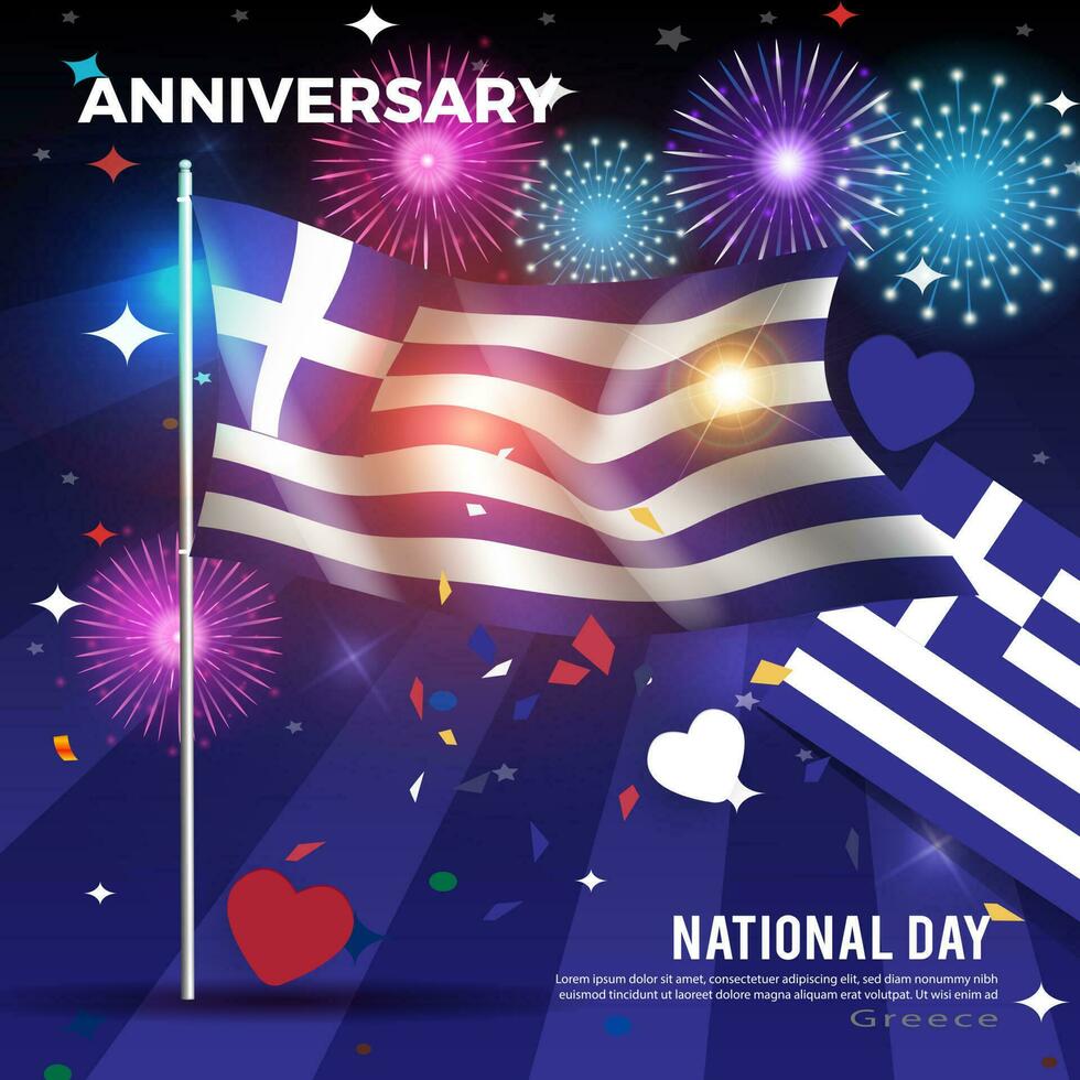 Happy National Day Greece. flag background. for banners, greeting cards and posters vector