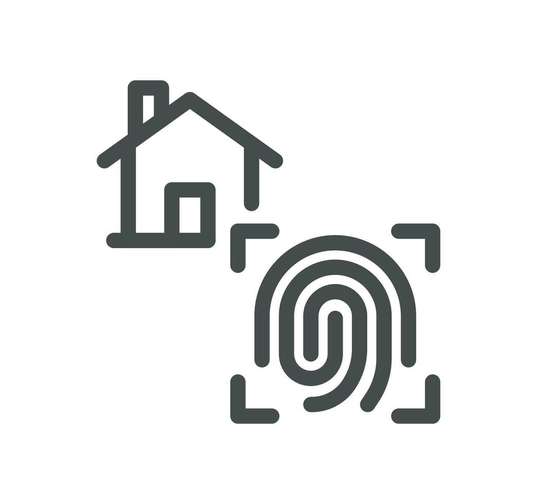 Biometric related icon outline and linear vector. vector