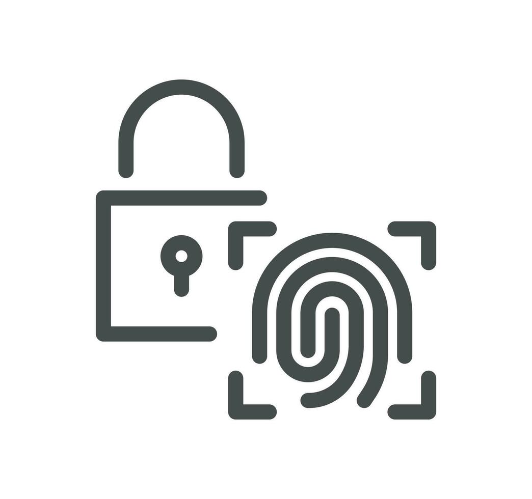 Biometric related icon outline and linear vector. vector