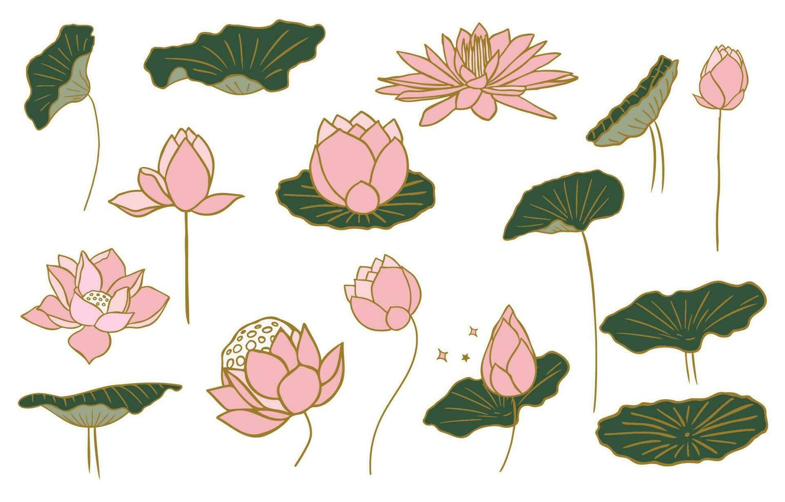 pink lotus object desing for postcard vector