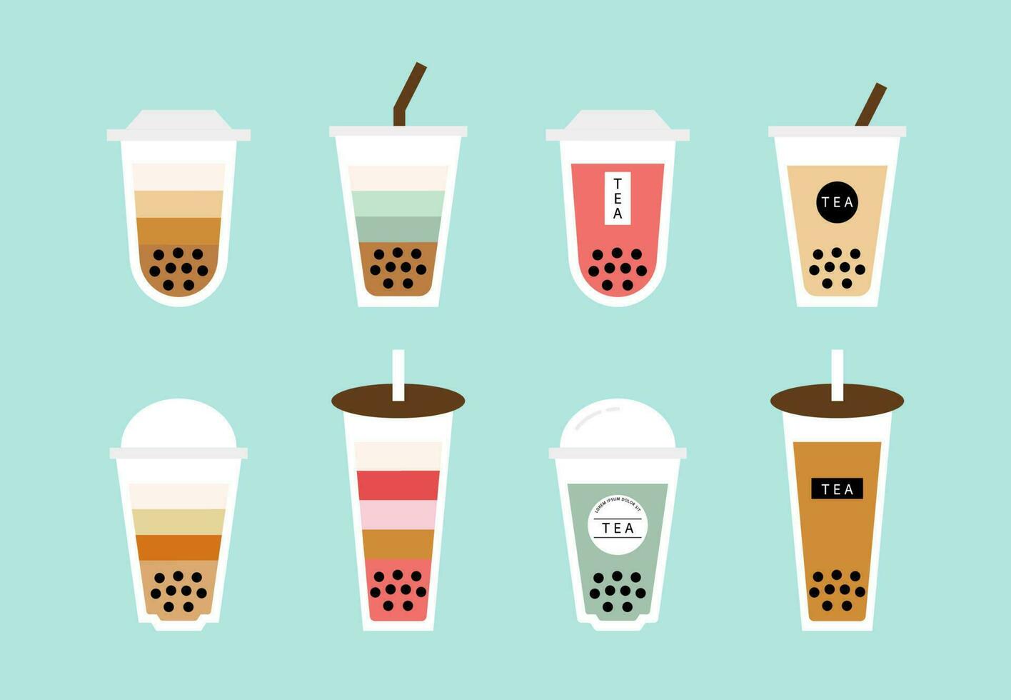 burbuja té taza objeto diseño para café tienda vector