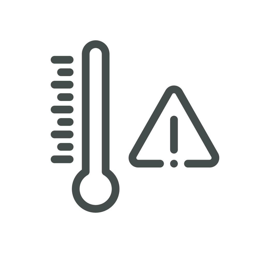 temperatura y termómetro relacionado icono contorno y lineal vector. vector