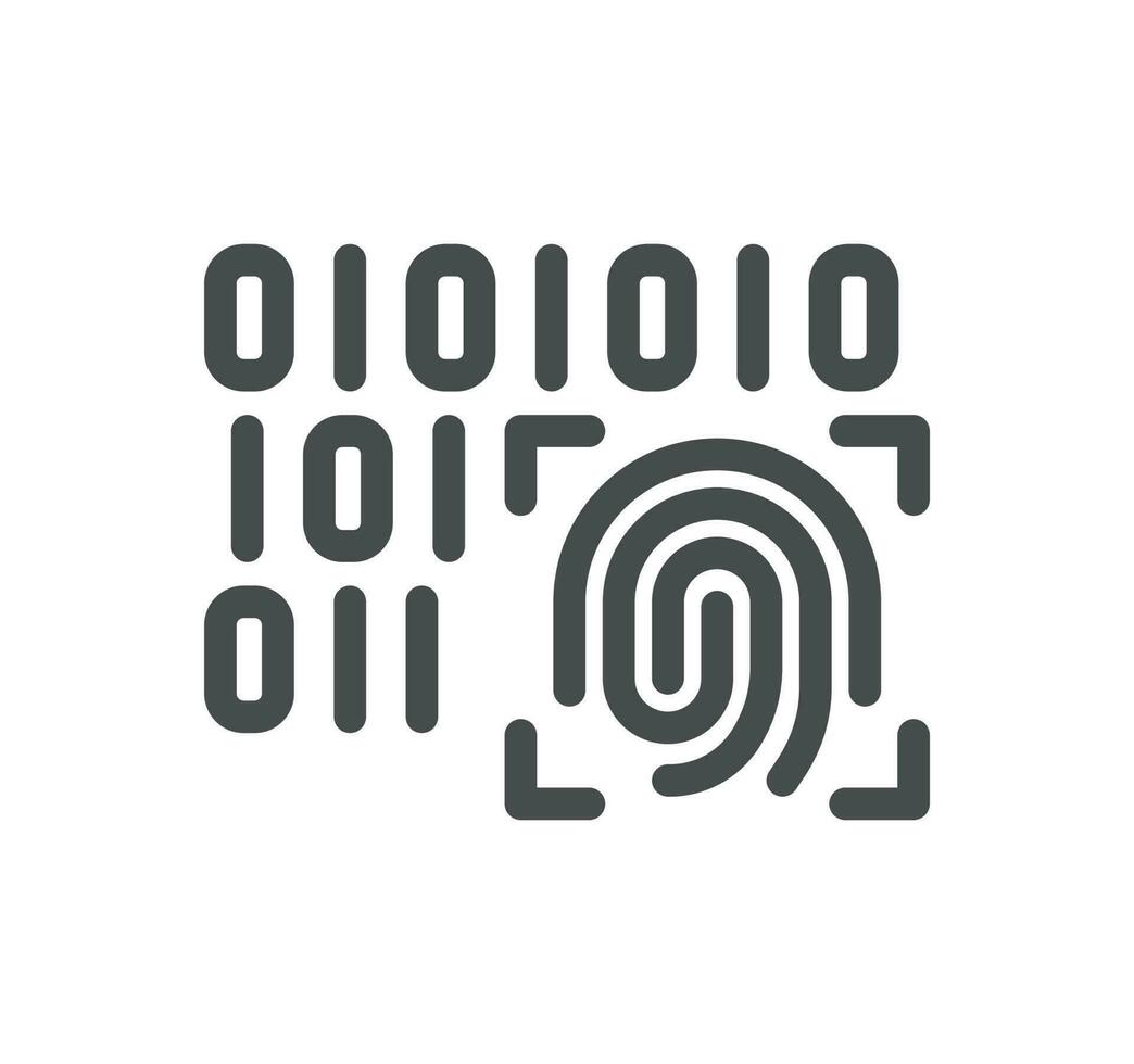 Biometric related icon outline and linear vector. vector