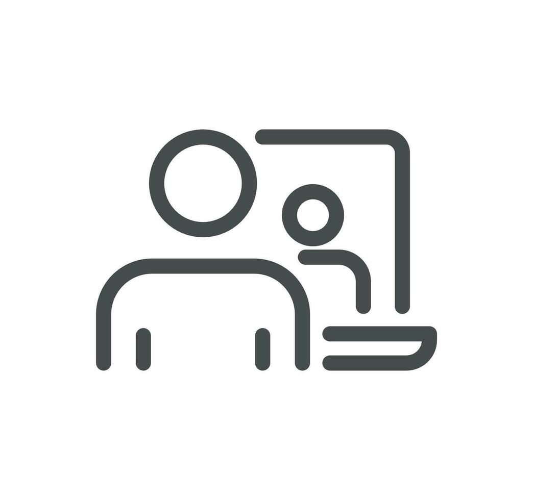 Online education related icon outline and linear vector. vector