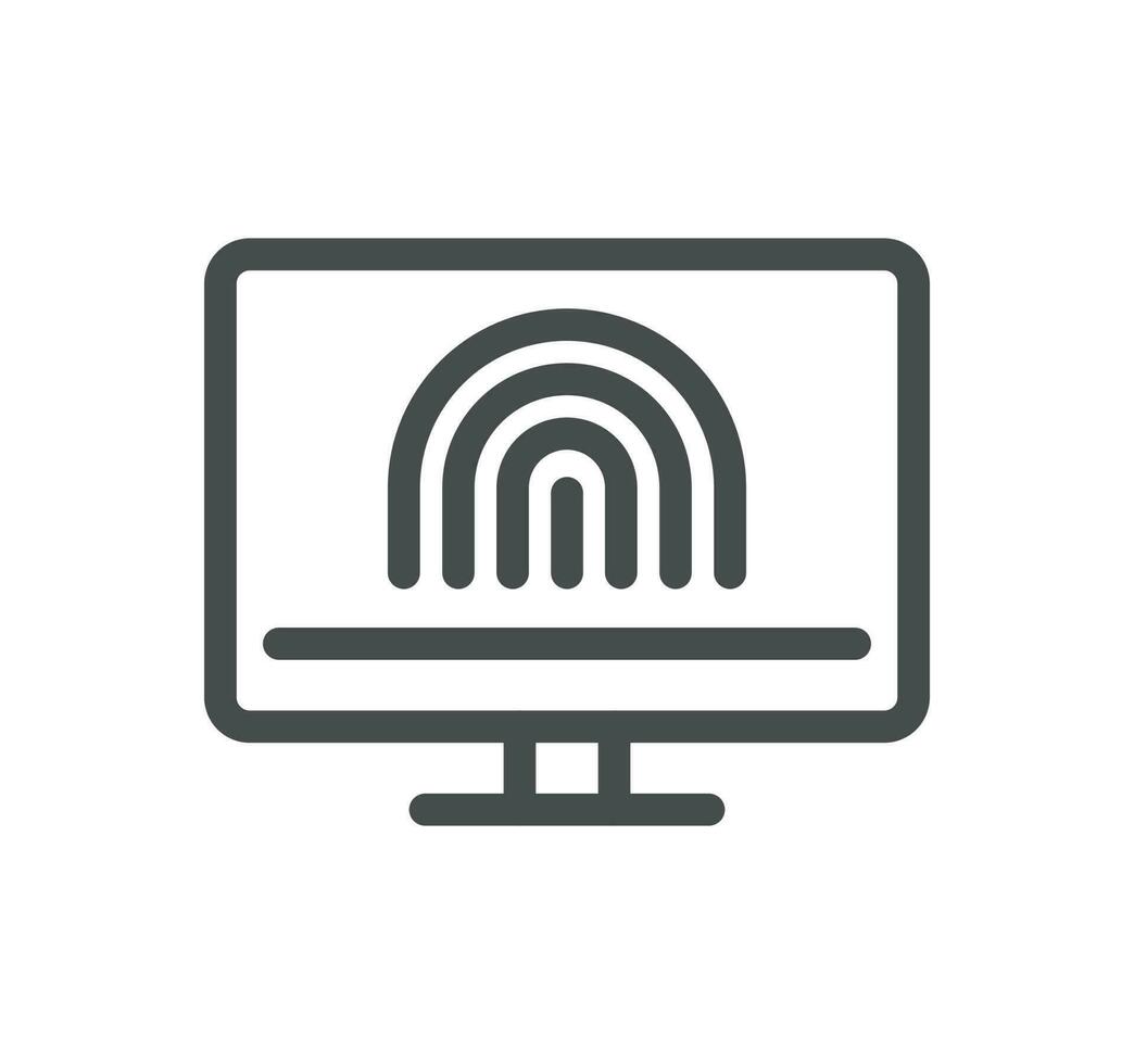 Biometric related icon outline and linear vector. vector