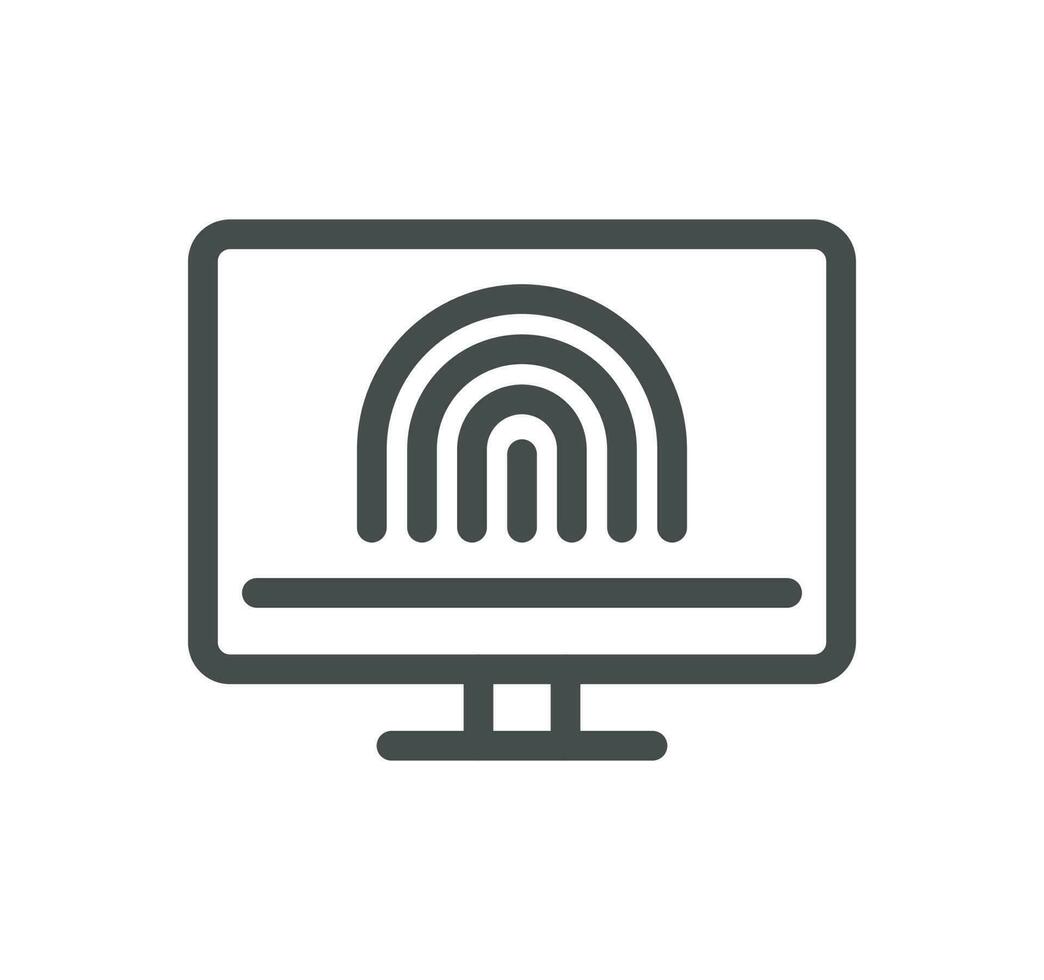 Biometric related icon outline and linear vector. vector