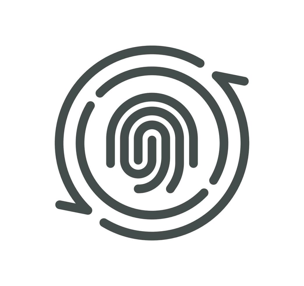 Biometric related icon outline and linear vector. vector