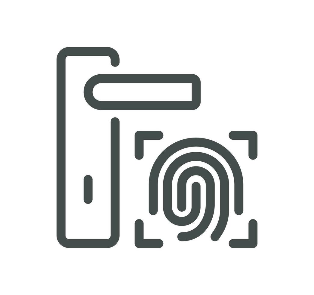 Biometric related icon outline and linear vector. vector