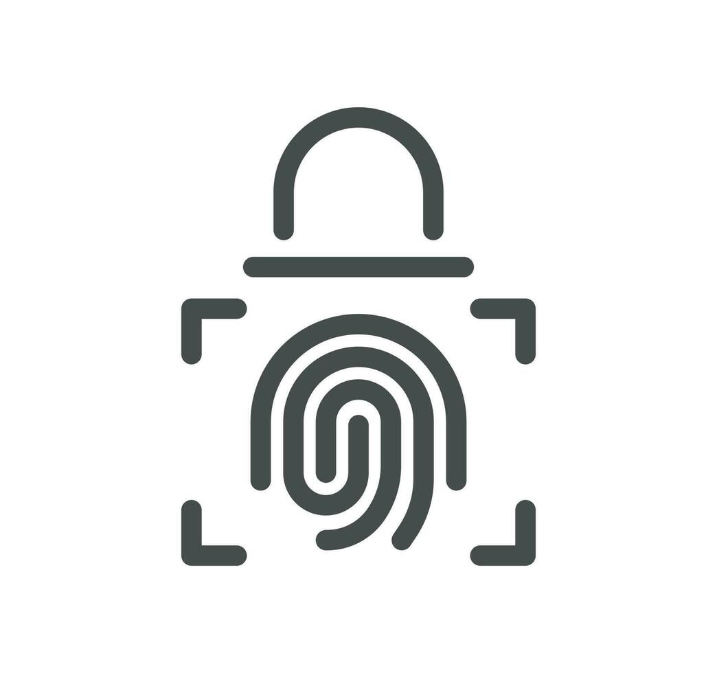 Biometric related icon outline and linear vector. vector