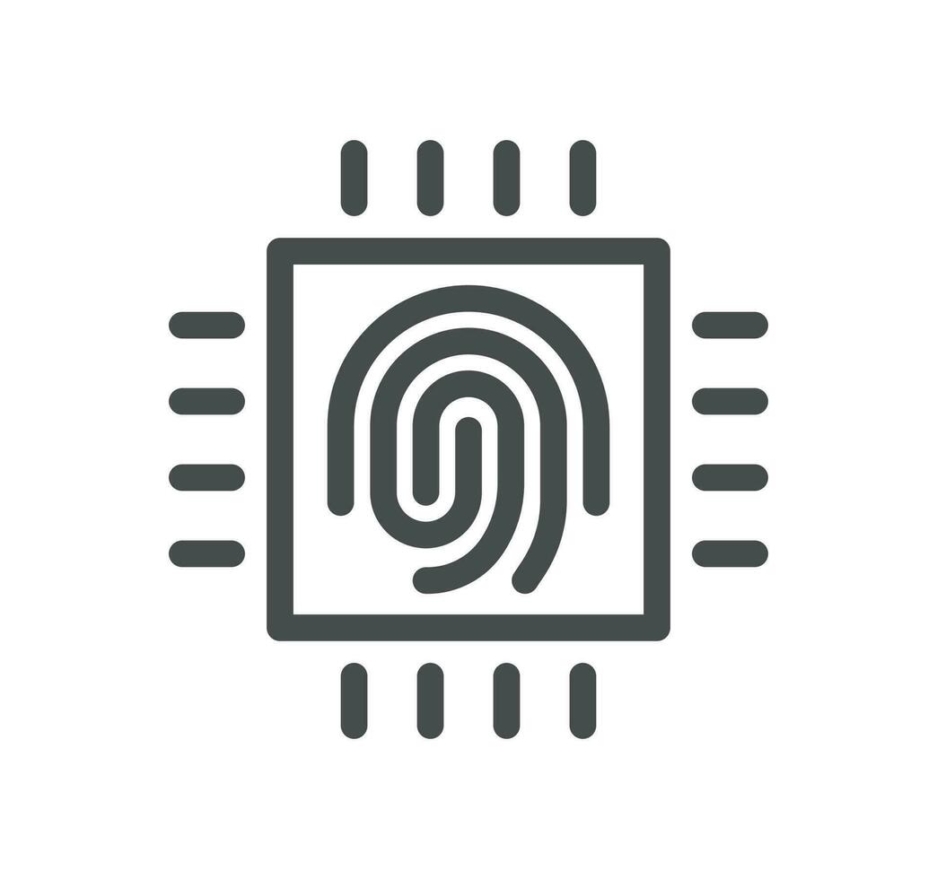 Biometric related icon outline and linear vector. vector