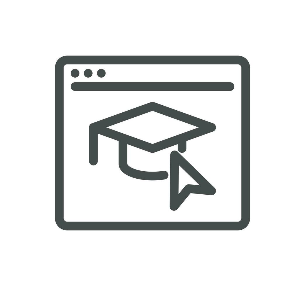 Online education related icon outline and linear vector. vector