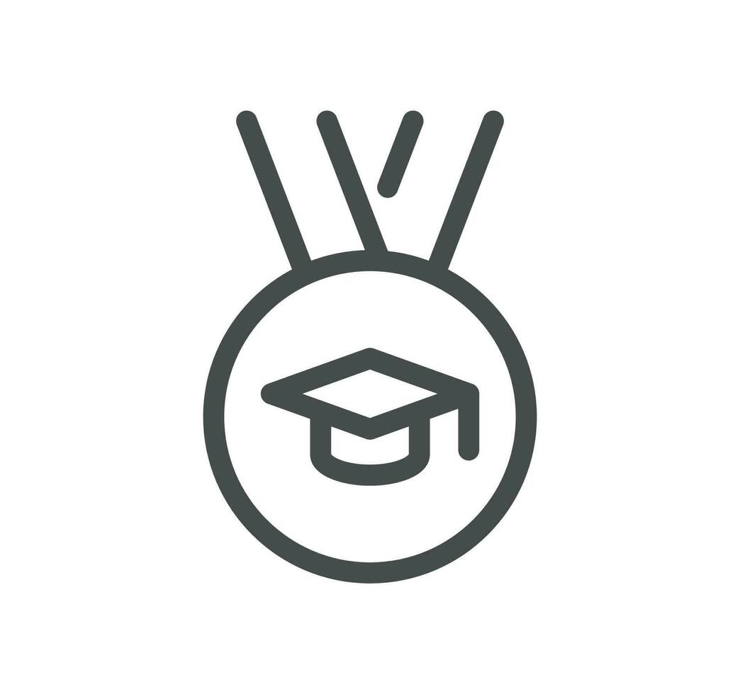 Online education related icon outline and linear vector. vector