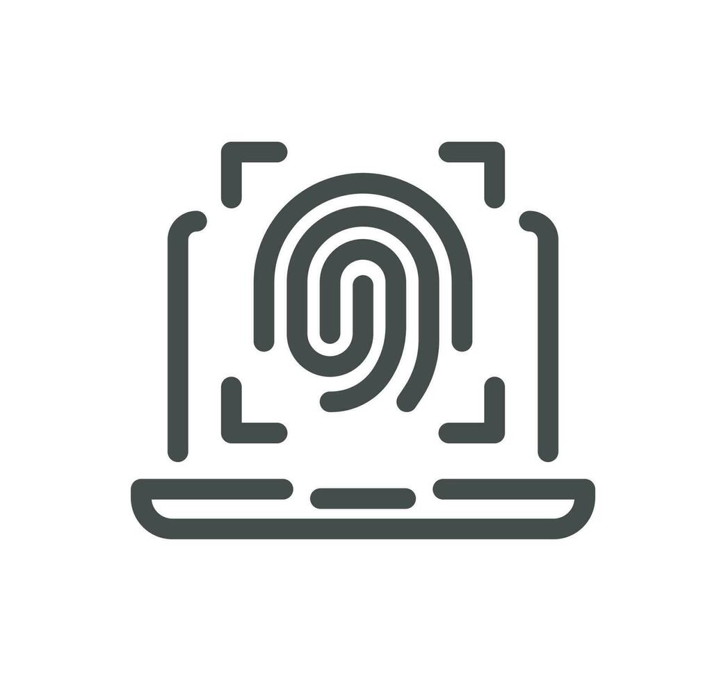 Biometric related icon outline and linear vector. vector