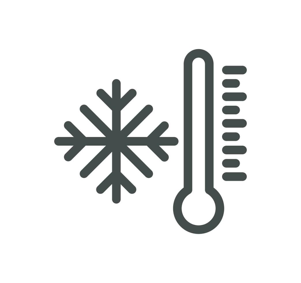 temperatura y termómetro relacionado icono contorno y lineal vector. vector