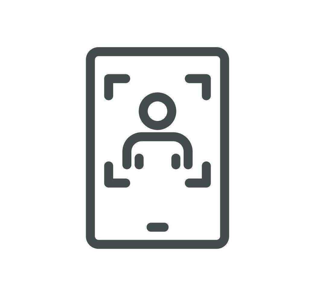 Biometric related icon outline and linear vector. vector