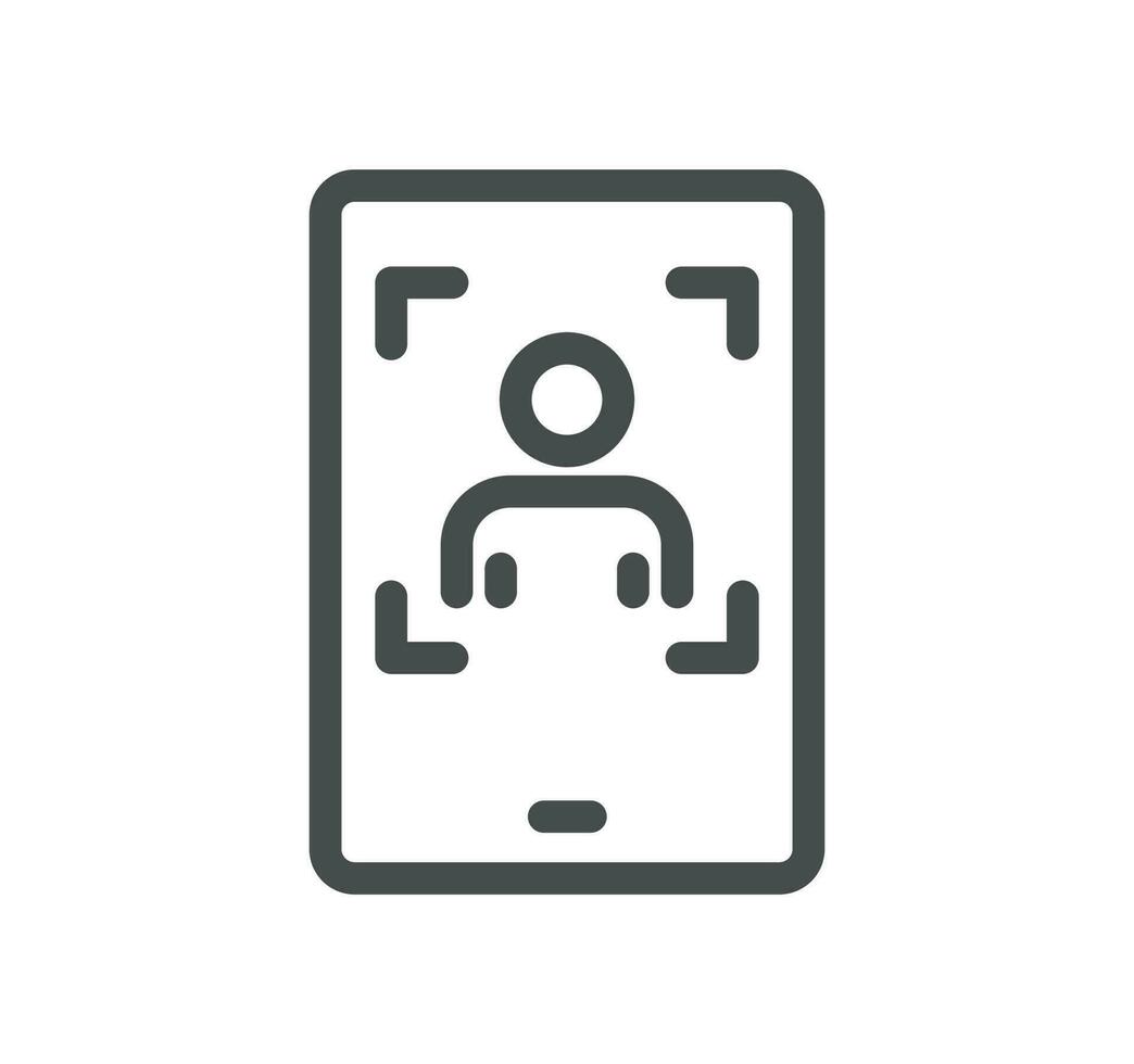 Biometric related icon outline and linear vector. vector