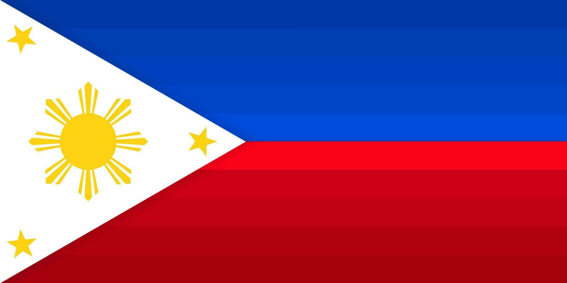 3d Gradient Philippines Flag. Philippines Flag in gradient colors. Perfect for poster, banner, website, flyer, presentation, wallpapers, designs. Vector Illustration. EPS 10