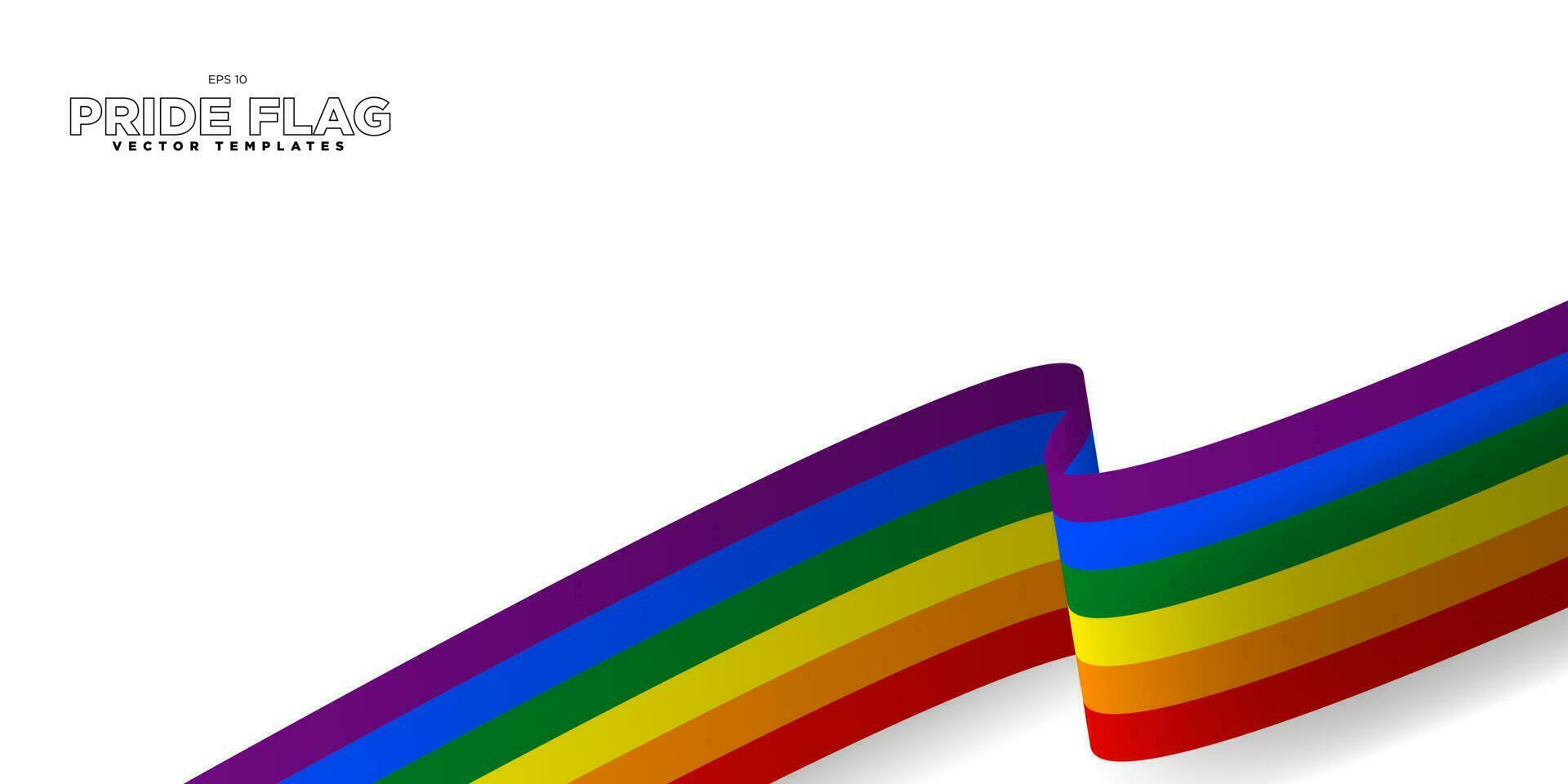 3D LGBT Pride Flag Background. Rainbow Flag template on white background. Editable Vector Illustration. EPS 10