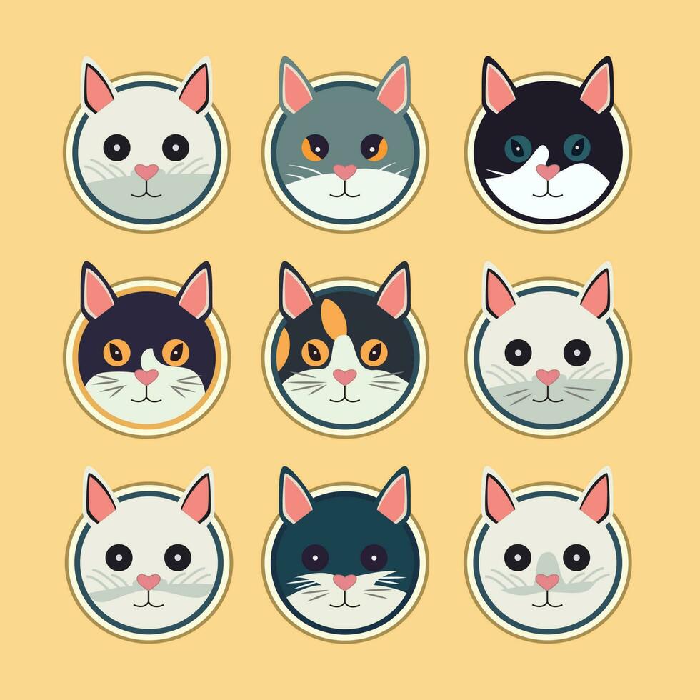 un colección de gatos en un circulo vector