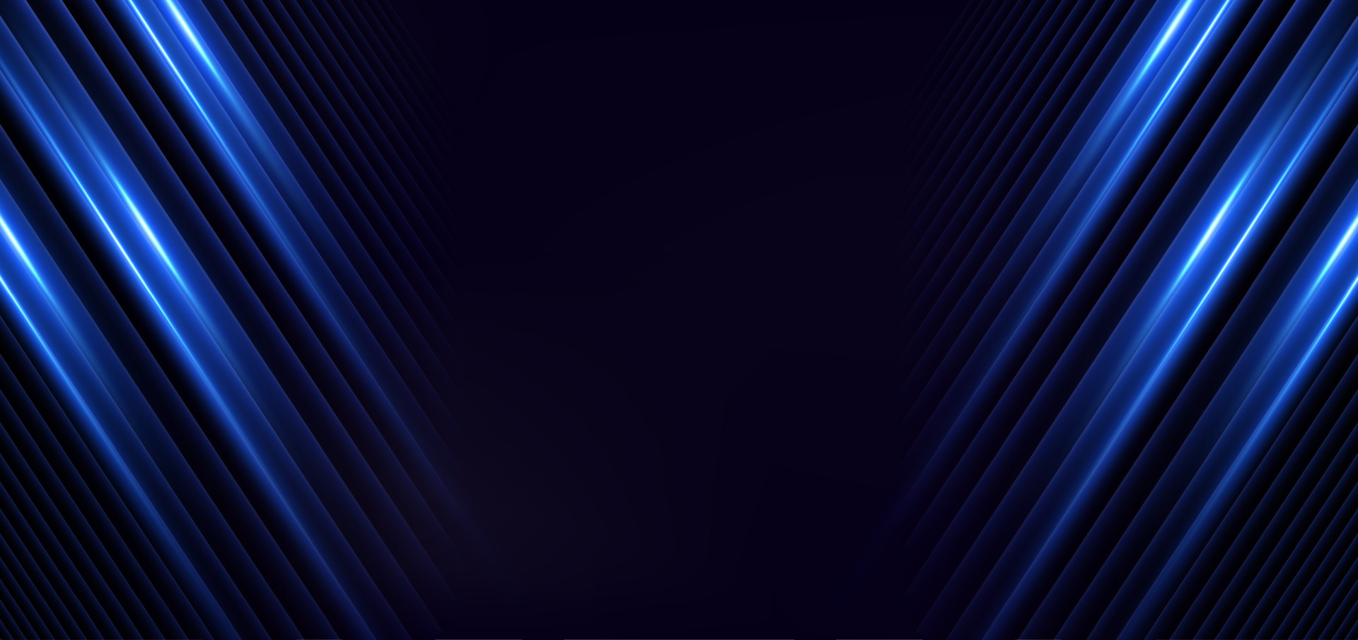 Abstract elegant dark blue background with blue neon line and lighting