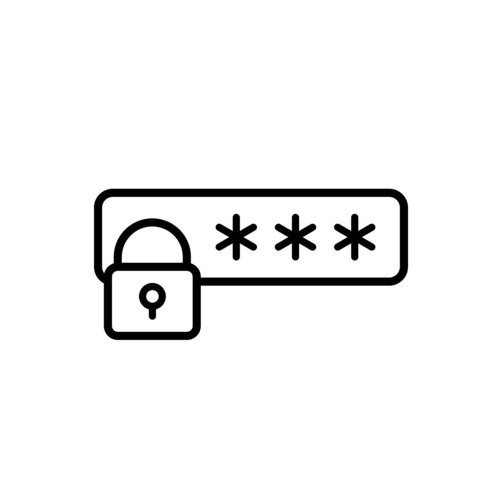 Password icon vector. protection illustration sign. security symbol or logo. vector