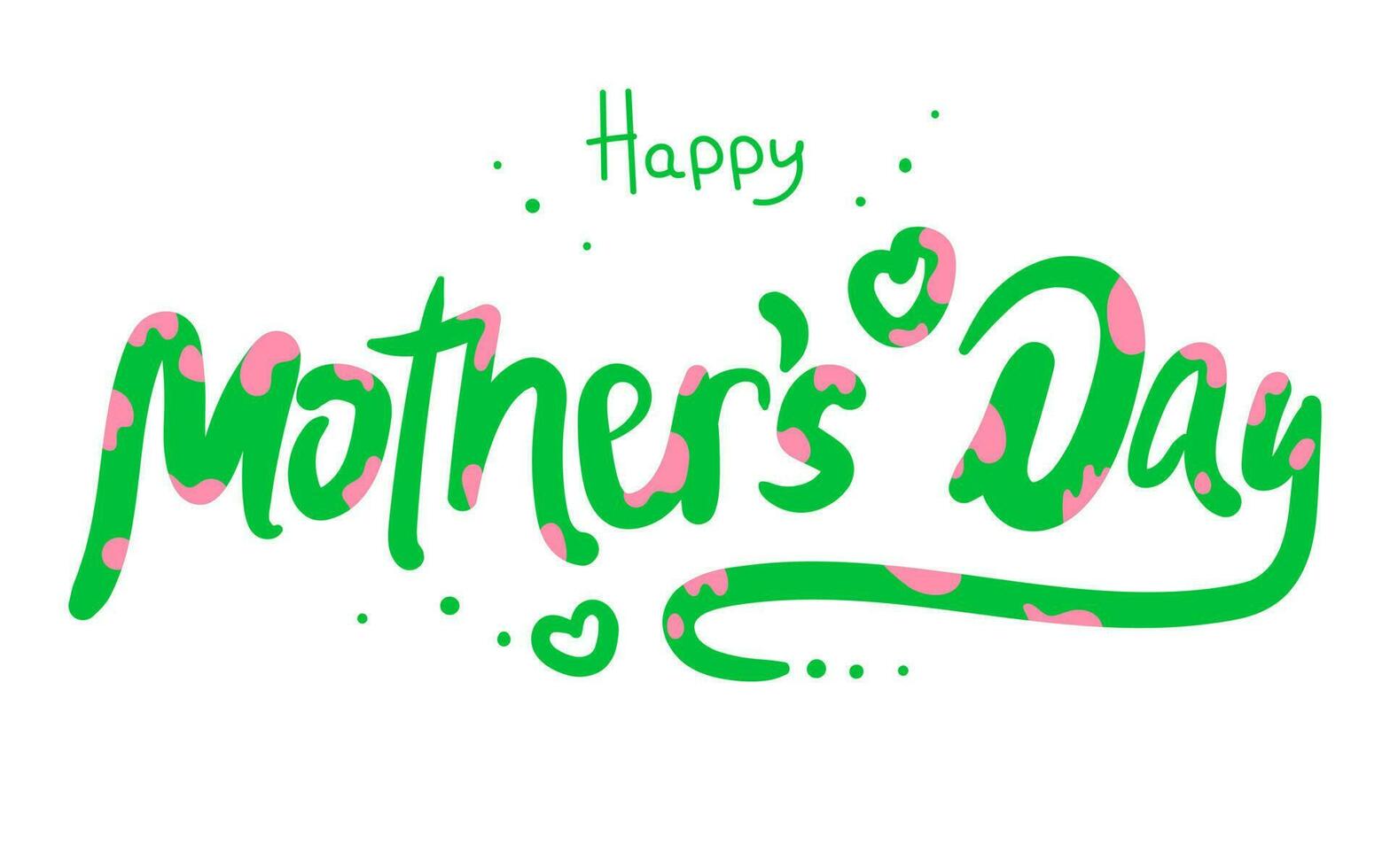 Happy Mothers Day lettering. Handmade calligraphy vector illustration. Mother's day card with heart