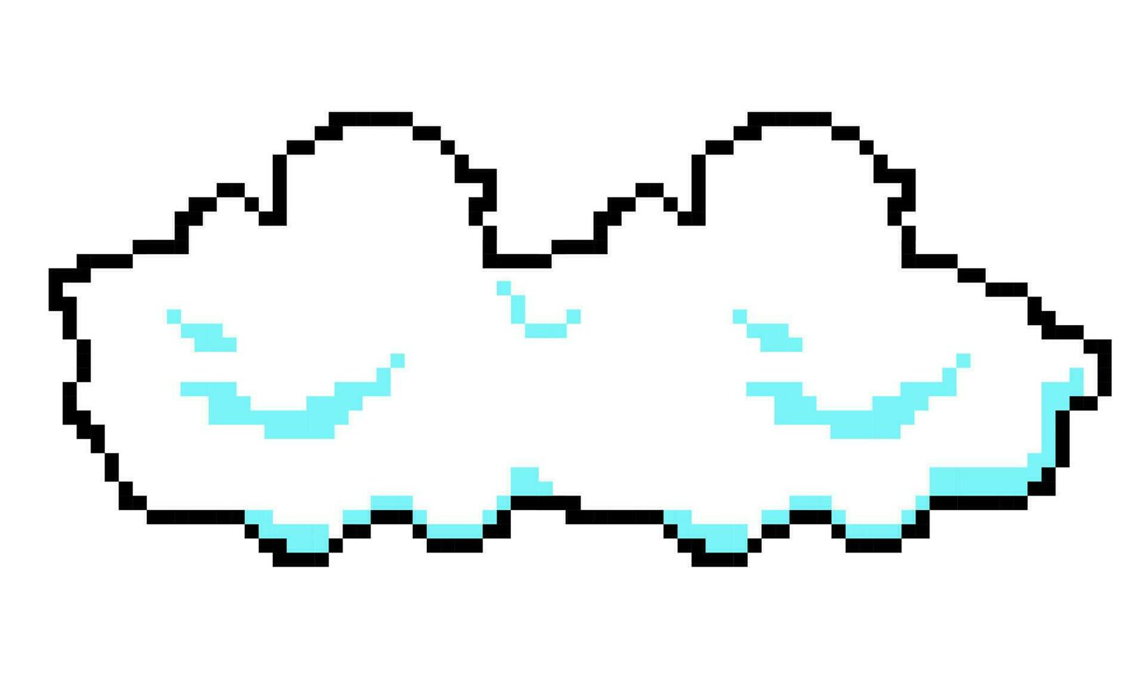 Cloud icon pixel art. Old vintage video game. Super Mario vector