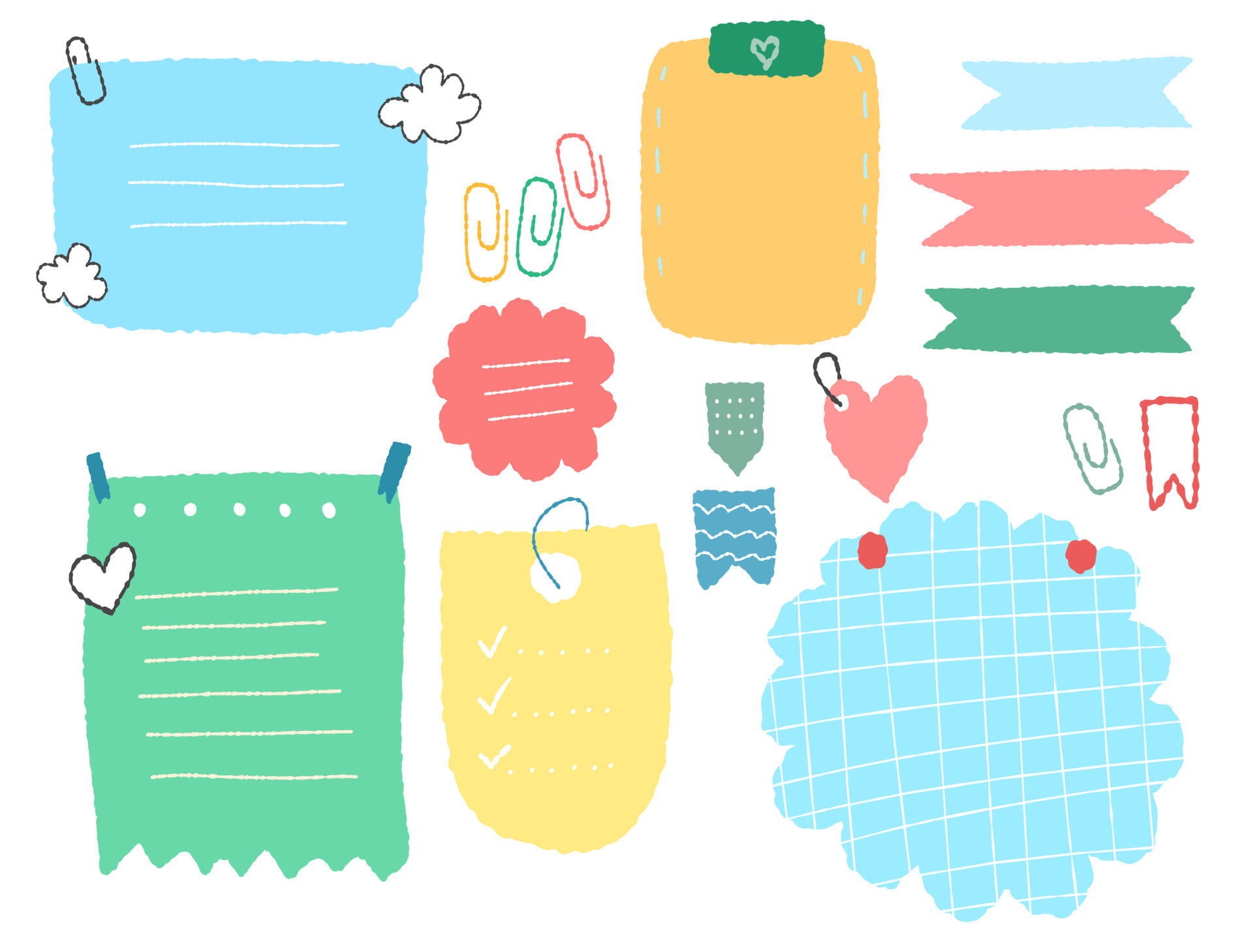 Paper notes on stickers. Information board with blank Paper sticky