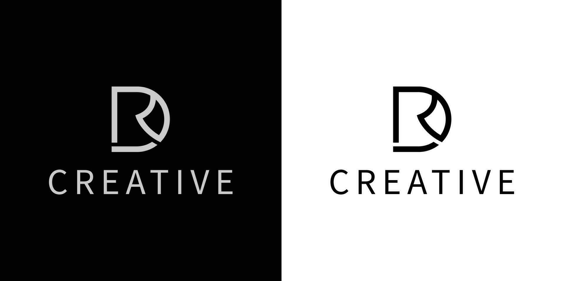 Letters abstract logo DR, RD, D. monogram logo concept. simple design editable. vector