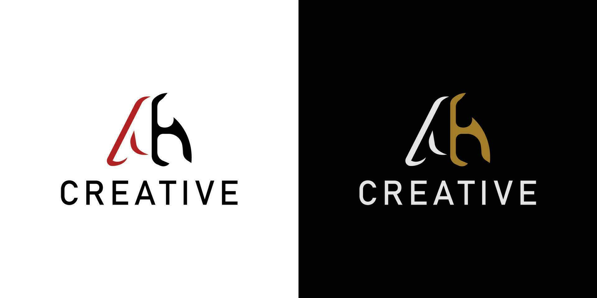 Alphabet letters logo Initials AH. monogram logo concept. simple design editable. vector