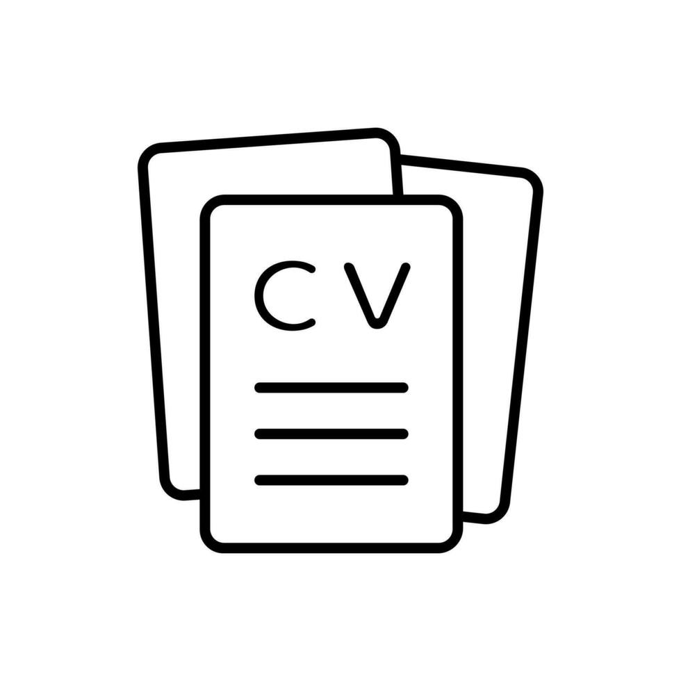 CV icon vector. Resume illustration sign. User data symbol or logo. vector