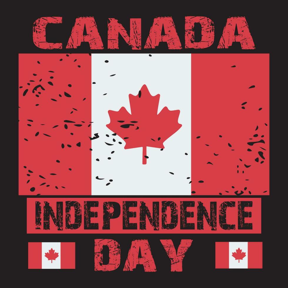 A Canadian flag with a maple leaf on it. t-shirt design vector