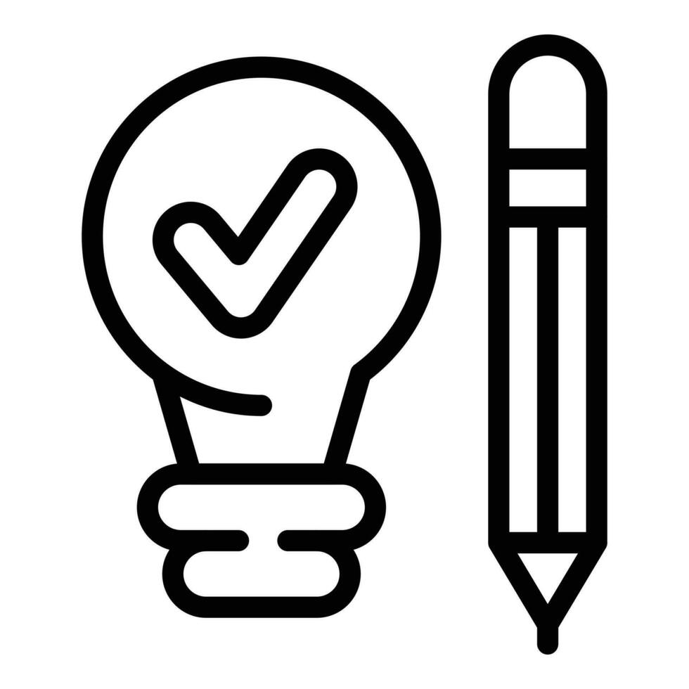New idea bulb icon outline vector. Rocket strategy vector