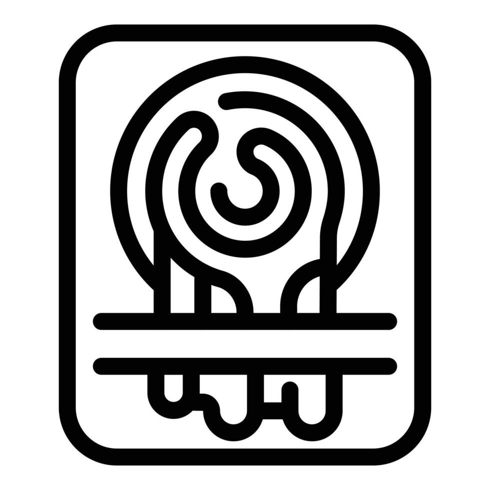 Fingerprinting icon outline vector. Human access vector