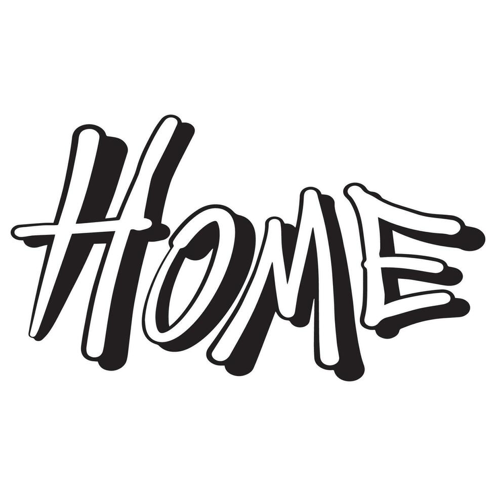 Cartoon Sticker ouline words Home ,good for graphic design resources, clipart, posters, decoration, prints, stickers, banners, pamflets, and more. vector