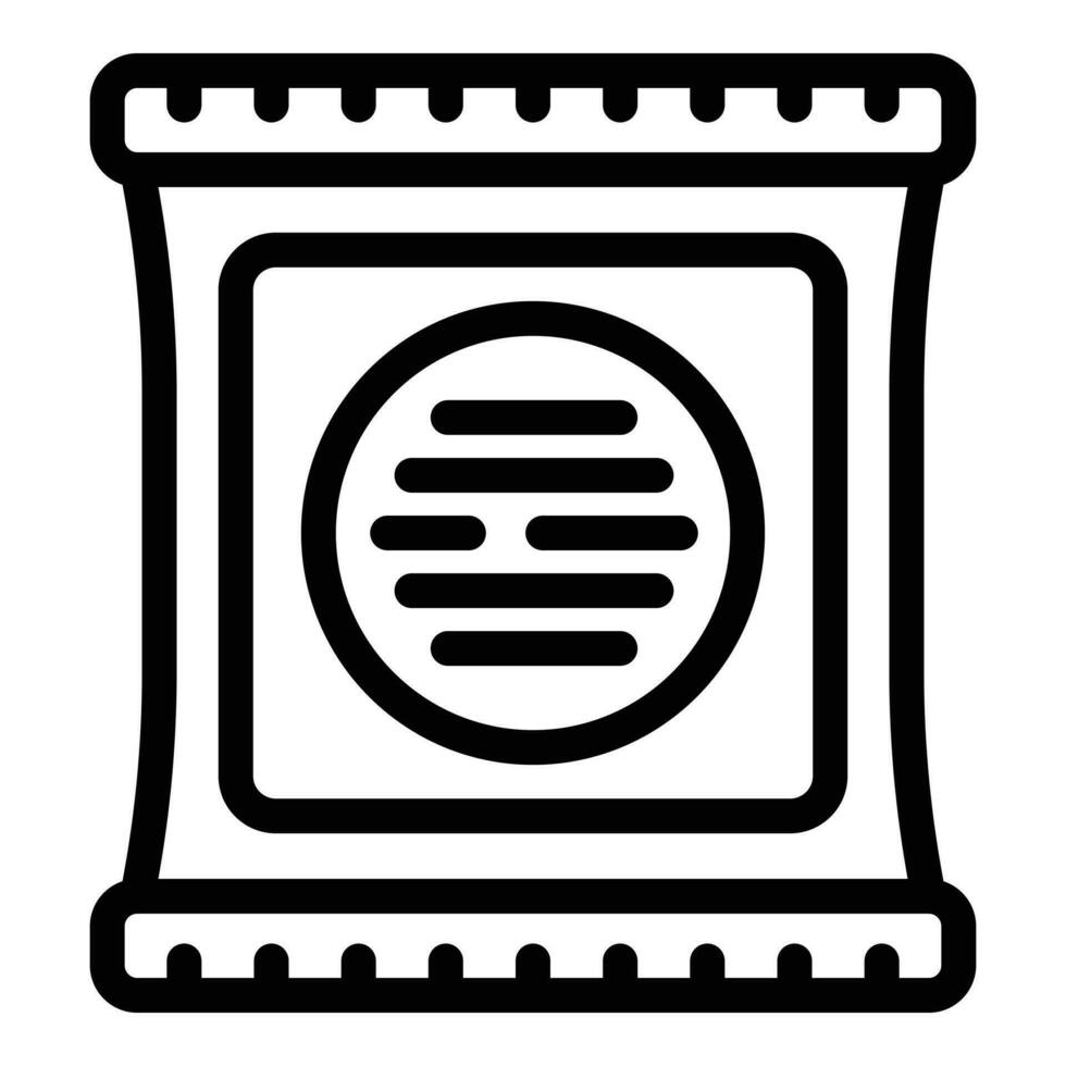 Cook seal icon outline vector. Food package vector