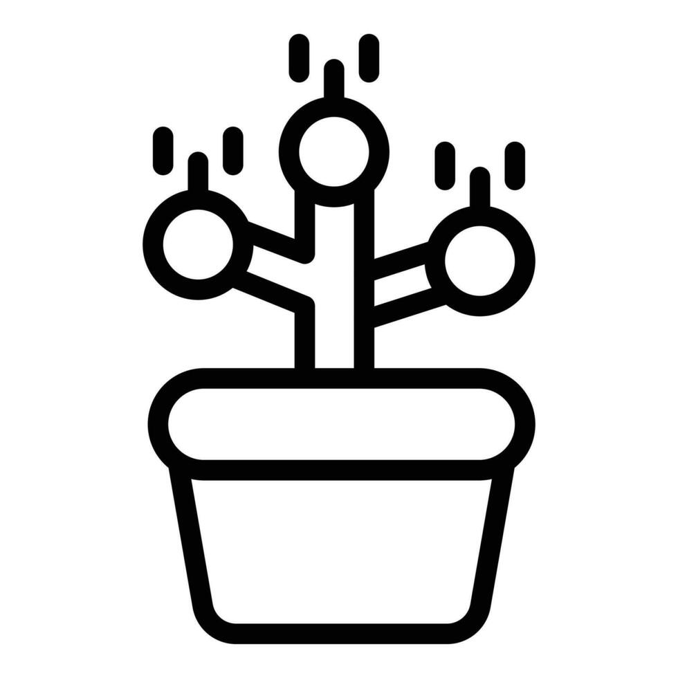 Plant pot project icon outline vector. Rocket report vector