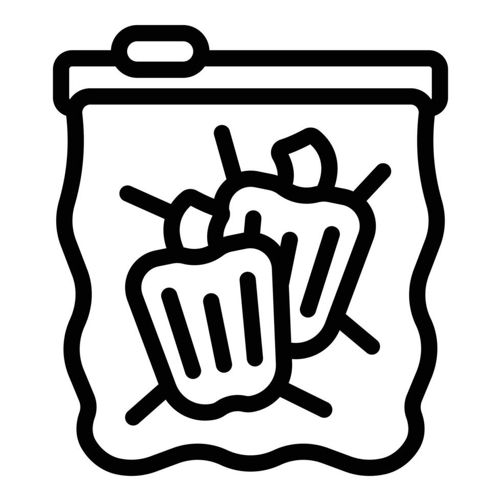 Vegetable vacuum bag icon outline vector. Food pack vector