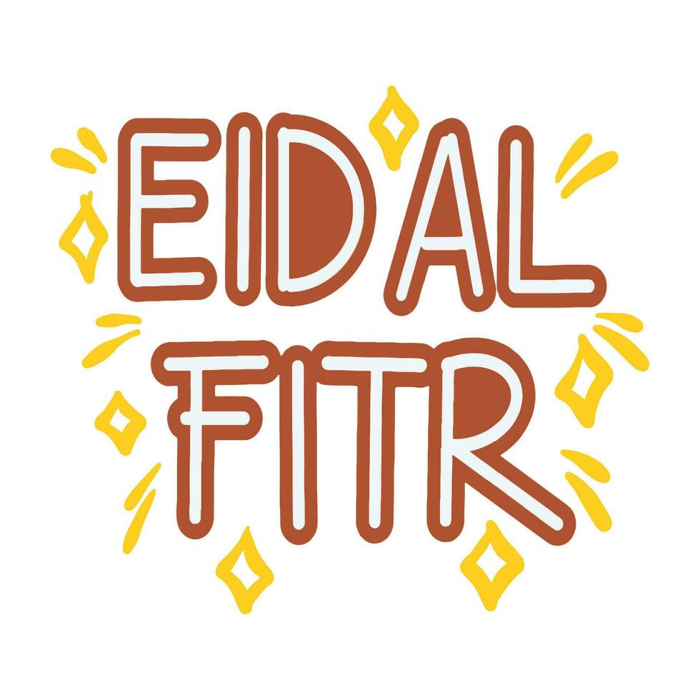 Modern handwritten Eid Al Fitr ,good for graphic design resources, prints, stickers, posters, pamflets, and more. vector
