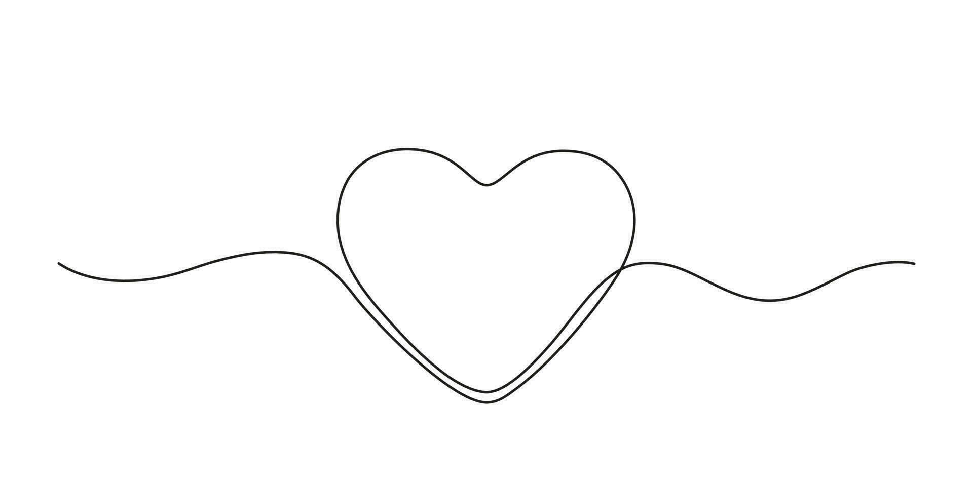 Frame heart, love continuous one line drawing. Border freehand single line hand drawn style with copy space. Decorative shape for favorite, pet, charity, save life. Vector outline illustration