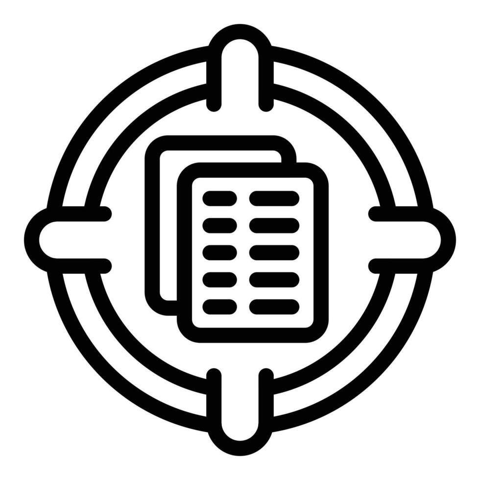 Target report icon outline vector. Launch report vector